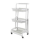 3 Tier Kitchen Trolley Cart Swivel