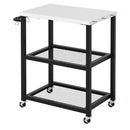 3Tier Outdoor Grill Cart On Wheels With Stainless Steel Top And Handle