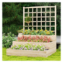 3Tier Raised Garden Bed With Trellis And Planting Frame Natural