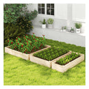3Tier Raised Garden Bed With Trellis And Planting Frame Natural