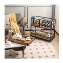 3 Tier Rolling Bar Cart With Removable Tray For Dining Room