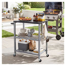 3 Tier Rolling Grill Cart Kitchen Cart With Tabletop Silver