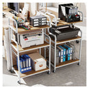 3 Tier Rolling Printer Stand With Storage Shelves For Shredder Scanner