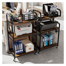 3 Tier Rolling Printer Stand With Storage Shelves For Shredder Scanner
