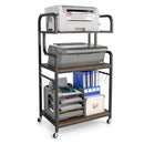 3 Tier Rolling Printer Stand With Storage Shelves For Shredder Scanner