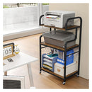 3 Tier Rolling Printer Stand With Storage Shelves For Shredder Scanner