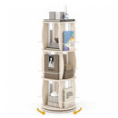 3Tier Rotating Bookshelf Tower With Display Stands Light Oak