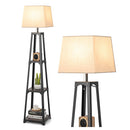 3Tier Shelf Floor Lamp With Sturdy Metal Frame For Living Room