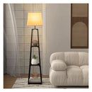 3Tier Shelf Floor Lamp With Sturdy Metal Frame For Living Room