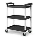 3 Tier Utility Cart With Lockable Wheels And Double Handles