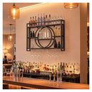 3 Tier Wall Mounted Wine Rack With Glass Holder Black
