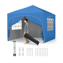 3 X 3M Pop Up Canopy Tent With 4 Removable Sidewall And Wheeled Bag