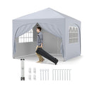 3 X 3M Pop Up Canopy Tent With 4 Removable Sidewall And Wheeled Bag