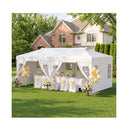 3 X 6 M Pop Up Canopy Tent With 6 Sidewalls For Parties White