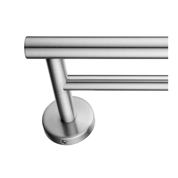 Wall Mounted Double Round Towel Rail Rack Holder Stainless Steel