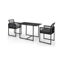 3 Pieces Outdoor Dining Set With Folding Backrest