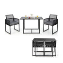 3 Pieces Outdoor Dining Set With Folding Backrest