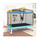3in1 Rectangle Trampoline For Kids With Swing Horizontal Bar Yellow