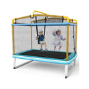 3in1 Rectangle Trampoline For Kids With Swing Horizontal Bar Yellow