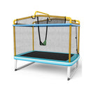 3in1 Rectangle Trampoline For Kids With Swing Horizontal Bar Yellow