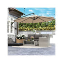 Solar Offset Hanging Umbrella With 32 LED Lights And 360 Rotation