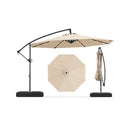 Solar Offset Hanging Umbrella With 32 LED Lights And 360 Rotation