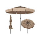 Solar Patio Umbrella With 32 Led Lights And 3 Tier Vented Top