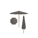 Patio Sunshade Umbrella With 8 Bamboo Ribs