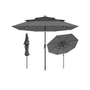 Solar Patio Umbrella With 32 Led Lights 3 Tier Vented Top