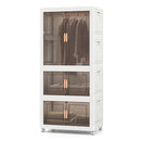 420L Storage Bins With Lid Portable Plastic Wardrobe Organizer White