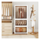 420L Storage Bins With Lid Portable Plastic Wardrobe Organizer White