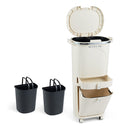 42L 3 Layer Sorting Trash Bin With 2 Removable Buckets And Step Pedal