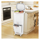 42L 3 Layer Sorting Trash Bin With 2 Removable Buckets And Step Pedal