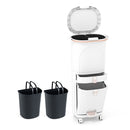 42L 3 Layer Sorting Trash Bin With 2 Removable Buckets And Step Pedal