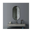 Black Frame Oval Bathroom Mirror