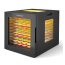 48H Timer Food Dehydrator With 10 Stainless Trays And 10 Presets Black