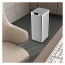 48L Automatic Trash Can With Lid Slim Rectangular Trash Bin Silver