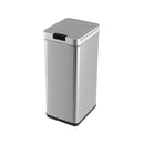 48L Automatic Trash Can With Lid Slim Rectangular Trash Bin Silver