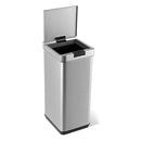 48L Automatic Trash Can With Lid Slim Rectangular Trash Bin Silver