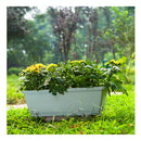 49.5cm Blue Rectangular Planter Vegetable Herb Flower Outdoor Plastic Box with Holder Balcony Garden Decor Set of 3