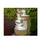 4 Bowl Solar Powered Water Feature Fountain With Led Light Sand Colour