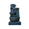 4 Bowl Solar Powered Water Feature Fountain With Led Lights Charcoal
