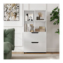 4 Cube Bookcase With 2 Drawers 130Cm 5Tier Tall Freestanding Bookshelf