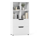 4 Cube Bookcase With 2 Drawers 130Cm 5Tier Tall Freestanding Bookshelf