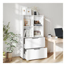 4 Cube Bookcase With 2 Drawers 130Cm 5Tier Tall Freestanding Bookshelf