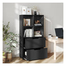 4 Cube Bookcase With 2 Drawers 130Cm 5Tier Tall Freestanding Bookshelf