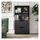 4 Cube Bookcase With 2 Drawers 130Cm 5Tier Tall Freestanding Bookshelf