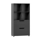 4 Cube Bookcase With 2 Drawers 130Cm 5Tier Tall Freestanding Bookshelf
