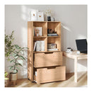 4 Cube Bookcase With 2 Drawers 130Cm 5Tier Tall Freestanding Bookshelf