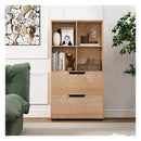 4 Cube Bookcase With 2 Drawers 130Cm 5Tier Tall Freestanding Bookshelf